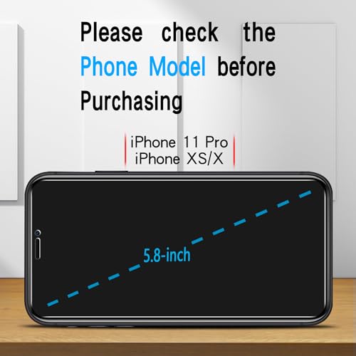 Slanku Privacy Screen Protector for iPhone 11 Pro/10/XS/X Tempered Glass - size: 11 Pro/10/XS/X