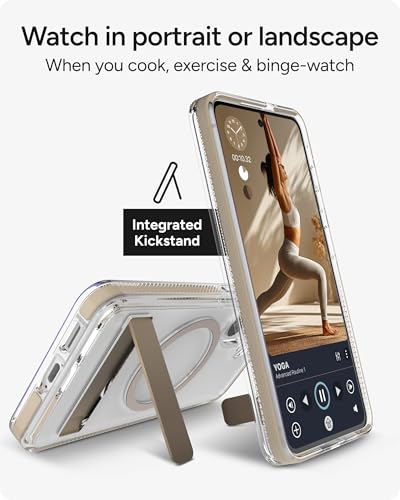 ZAGG Santa Cruz Snap Samsung Galaxy S26 Case with Kickstand - Titanium Gray, Magnetic Crystal Clear Protective Phone Cover, 13ft Drop Protection, Graphene Reinforced, Slim Case with Stand - color: Titanium Gray, size: Samsung Galaxy S26