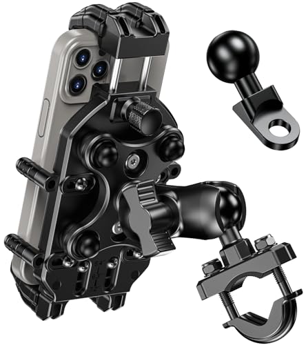 BRCOVAN Motorcycle Phone Mount Holder with Vibration Dampener & Secure Lock