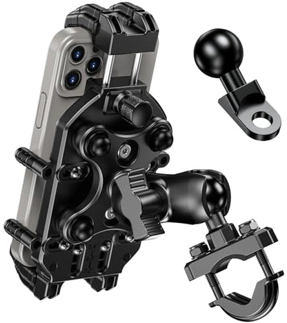 BRCOVAN Motorcycle Phone Mount Holder with Vibration Dampener & Secure Lock