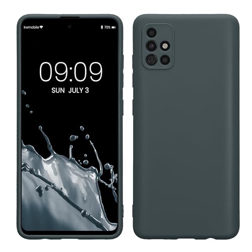 kwmobile Case Compatible with Samsung Galaxy A51 Case - Protective Slim TPU Phone Cover - Soft Matte Finish - Dark Slate - color: Dark Slate, size: Galaxy A51