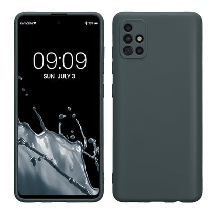 kwmobile Case Compatible with Samsung Galaxy A51 Case - Protective Slim TPU Phone Cover - Soft Matte Finish - Dark Slate - color: Dark Slate, size: Galaxy A51