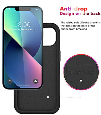 Diverbox for iPhone 13 Case [Shockproof] [Dropproof] [Dust-Proof],Heavy Duty Protection Phone Case Cover for Apple iPhone 13 (Black) - color: 13-Black