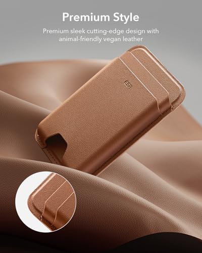 ESR for MagSafe Wallet, 5 Card Holder for Phone Case, RFID Blocking | MagSafe Sticker Included, Slim Magnetic Wallet for iPhone 17 Pro Max 17e 16 15 14 13 12 Series, Selected Samsung Galaxy,Brown - color: Brown