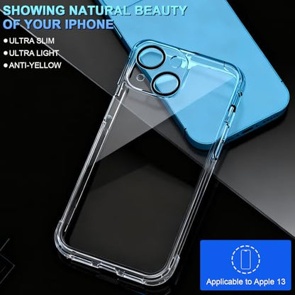 Crystal Clear Case, Transparent Shockproof Protective Phone Case Soft Silicone Slim Cover with Camera Protection - color: Transparent, size: 13mini