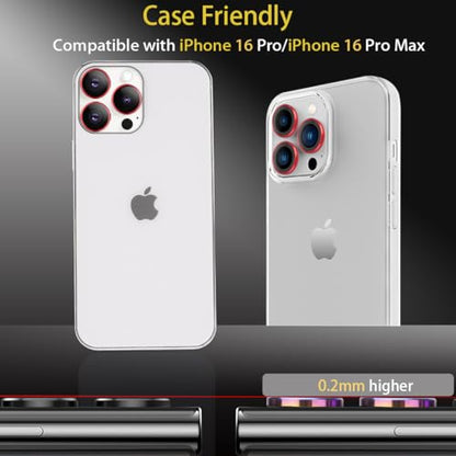 Camera Lens Protector for iPhone 16 Pro/16 Pro Max, Red - color: Red