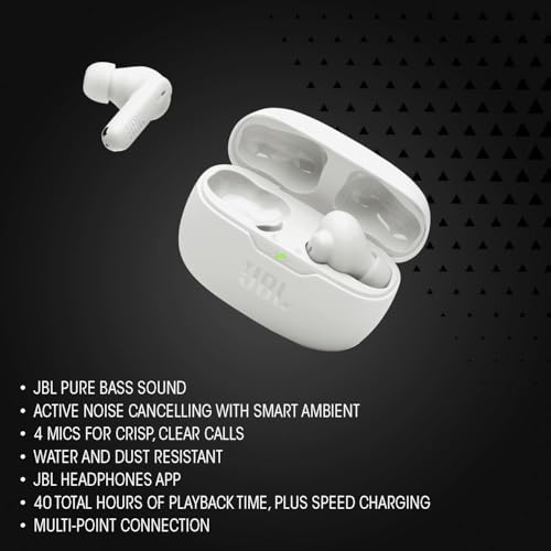 JBL Vibe Beam 2 - Noise Cancelling Earbuds - Black - color: Black
