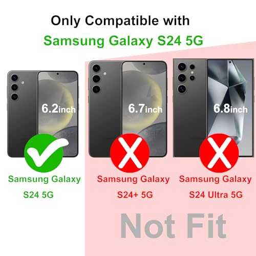 TENOC Phone Case for Samsung Galaxy S24, Black Case Anti-Fingerprint Protective Bumper Matte Cover - color: Black, size: S24