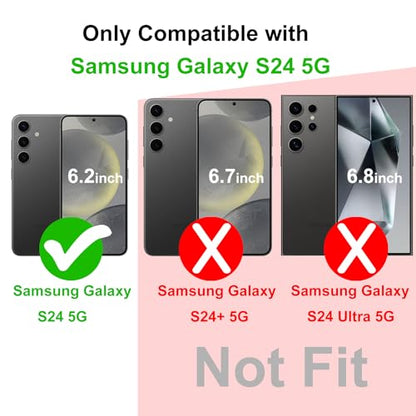 TENOC Phone Case for Samsung Galaxy S24, Black Case Anti-Fingerprint Protective Bumper Matte Cover - color: Black, size: S24