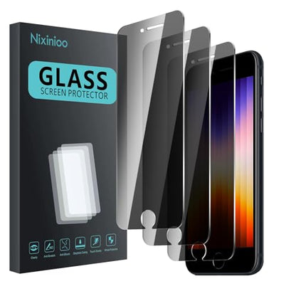 3 Pack Privacy Screen Protector for iPhone SE 2022/SE 2020/8/7 (iPhone 2nd/3rd Generation), Anti Spy Tempered Glass 9H Hardness, Black Protector Anti Spy, Bubble Free, Anti-Scratch - size: iPhone SE 2022/2020/8/7 FK3
