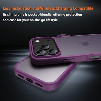 for iPhone 17 pro max Case Translucent Matte Phone Cover, [10 FT Military Grade Drop Protection] Slim Durable Shockproof Protective Bumper (deep Purple, iPhone 17 pro max) - color: Deep Purple, size: iPhone 17 Pro Max