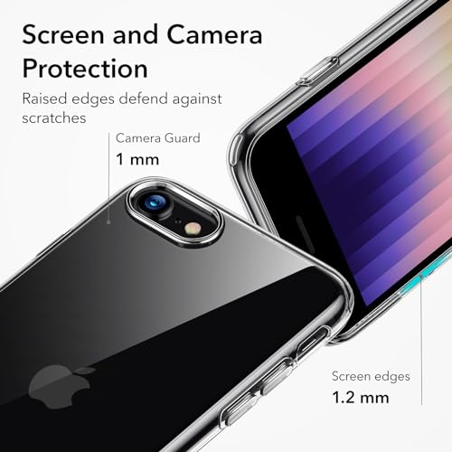 ESR for iPhone SE3/SE/8/7 Case, Stay Original, Transparent, Clear | Military-Grade Drop Protection, Slim, TPU material - color: Clear