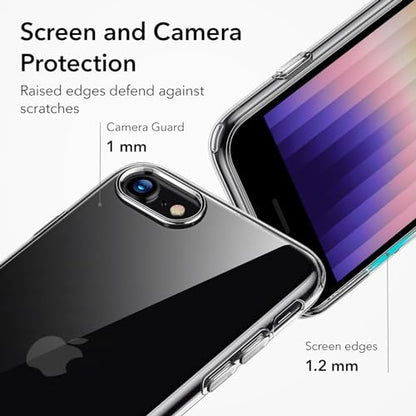 ESR for iPhone SE3/SE/8/7 Case, Stay Original, Transparent, Clear | Military-Grade Drop Protection, Slim, TPU material - color: Clear