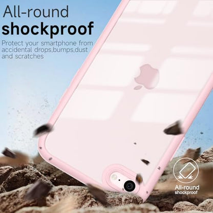 LoeoeL for iPhone SE 2022/2020/ 7/8 Case Clear, Transparent Hybrid SE Phone Case [Hard Plastic & Soft Silicone Bumper] Acrylic Non Yellowing Thin Slim Protective Cover, Light Pink - color: Light Pink, size: SE / 7 / 8