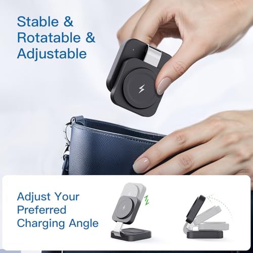 2026 Traveling Wireless Mag-Safe Fast Magnetic 3 in 1Charging Station - color: Black
