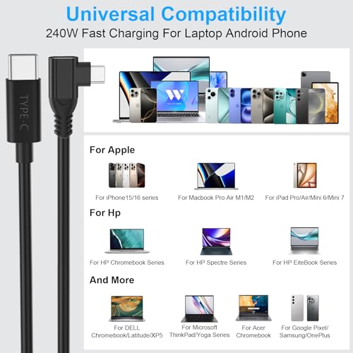 2Pack 10ft USB C to USB C Cable 240W Fast Charging for iPhone 17 16