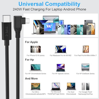 2Pack 10ft USB C to USB C Cable 240W Fast Charging for iPhone 17 16