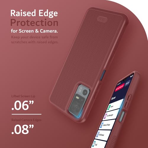 TUDIA MergeGrip for Jitterbug Smart 4 Case T608G, [Military Grade Drop Tested] Shockproof Protection Slim Rugged Dual Layer Heavy Duty Phone Cases for Senior - Burgundy - color: Burgundy