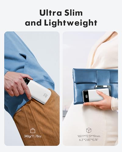 charmast Portable Charger Built-in Cables, 20000mAh Power Bank 6-Output | Travel Fast Charging Battery Pack for iPhone 17/16/15 Samsung Android, Flight-Approved, Multi-Device, USB-C & USB-A, LED % - color: White