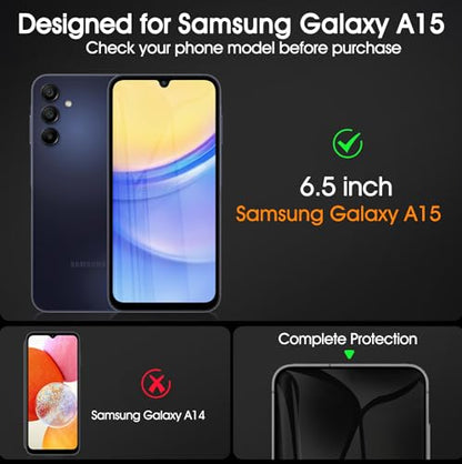 3 Pack Soft TPU Screen Protector for Samsung Galaxy A15 5G/4G 6.5 inch - size: Samsung Galaxy A15