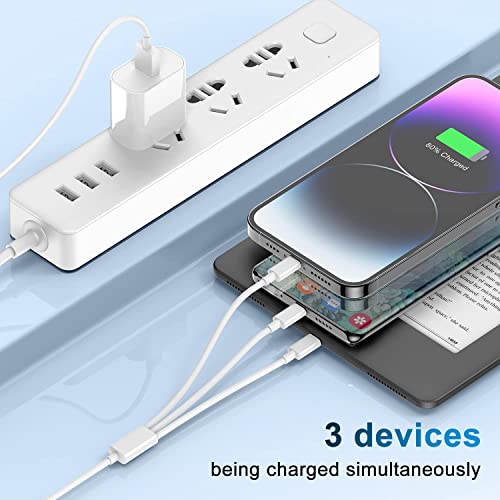 Multi Charger Cable 6Ft 2Pack, 3 in 1 Charging Cord, Universal Phone Cables