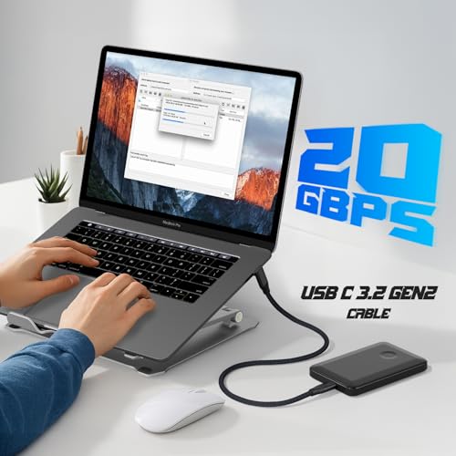 USB C 90 Degree Cable 1ft 2Pack, 90° Short USBC to USBC 3.2 Data Cable - color: Black, size: 1ft+1ft