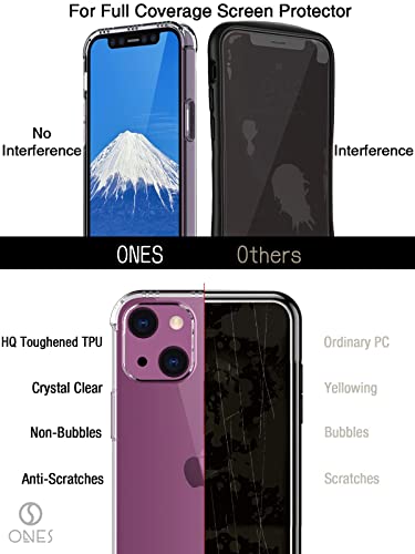 ONES for iPhone 14 Plus Case Clear, Slim Soft TPU Silicone Cover, Military Drop Protective Thin Phone Bumper Case with Shockproof Airbags, Yellowing Resistant, Transparent - color: HD High Transparency, size: iPhone 14 Plus