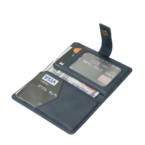 Ultra-Thin Magnetic Wallet and Card Holder (Blue) | Compatible with All Magnetic Protective Case,Premium PU leather, stand function, 6 card slots; Fits iPhone17/16/15/14series - color: Blue