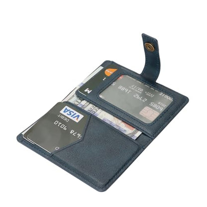 Ultra-Thin Magnetic Wallet and Card Holder (Blue) | Compatible with All Magnetic Protective Case,Premium PU leather, stand function, 6 card slots; Fits iPhone17/16/15/14series - color: Blue