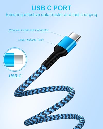 Usb C Cable For Iphone Air Iphone 17e 18 Pro Max 17pro 17 16e 16 16pro 15 - color: 2Pack-Blue, Purple, size: 3FT, style: USB to USB C