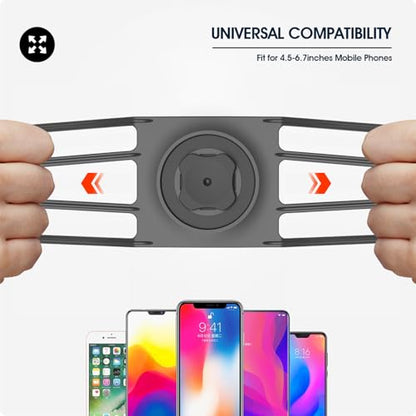 Bike Stem Phone Mount with Shockproof Silicone Grip – Quick-Lock Aluminum Out-Front Holder with Dual Safety Buckles & Elastic Strap, Fits 4.0”–6.7” Phones – Secure Fit for Road & Urban Rides - style: 【2-Buckle Style】Handlebar Mount + Silicone Adapter - Bl