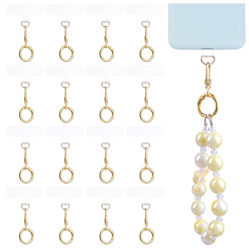 20 Pack Universal Phone Tether Tab With Swivel Lanyard Snap Hook for Phone Cases - color: Gold