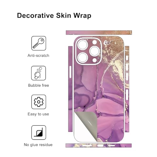 Skin Wrap Compatible with 13/14/15/16/17 Pro Max (Purple, 14 Pro Max) - color: Purple, size: 14 Pro Max