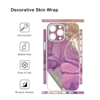 Skin Wrap Compatible with 13/14/15/16/17 Pro Max (Purple, 14 Pro Max) - color: Purple, size: 14 Pro Max
