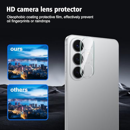 2+2 Pack for Samsung Galaxy S26+/S26 Plus Privacy Screen Protector with Camera Lens Protector, Anti Spy Tempered Glass Protection Film 9H Hardness, Scratch Resistant, Case Friendly