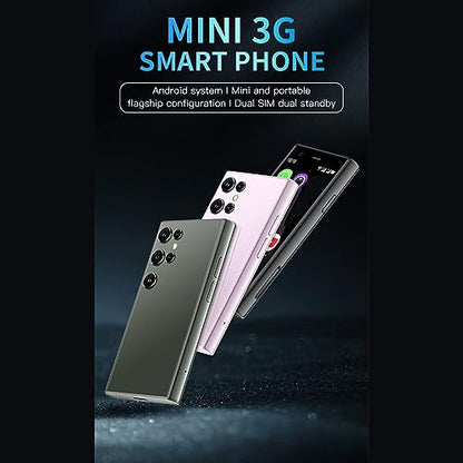 Yoidesu S23 Pro Smartphone, 3in 3D Glass Super Small Cell Phone, Dual SIM 2GB 16GB ROM for Android 8.1 Ultra Thin Mobile Phone, 1000mAh The World's Smallest Backup - color: Violet