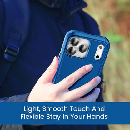 MXX for iPhone 17 Pro Max Case, Heavy Duty 3 in 1 Wing Design Protective Cover with MagSafe, Phone Case 2025 (Navy Blue) - color: Navy Blue, size: iPhone 17 Pro Max