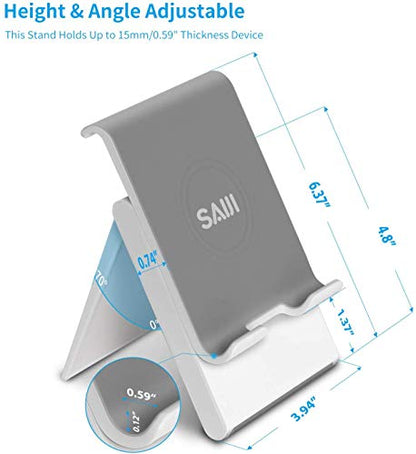 SAIJI Adjustable iPad Stand for Desk Portable Foldable Tablet Stand –Gray - color: Gray