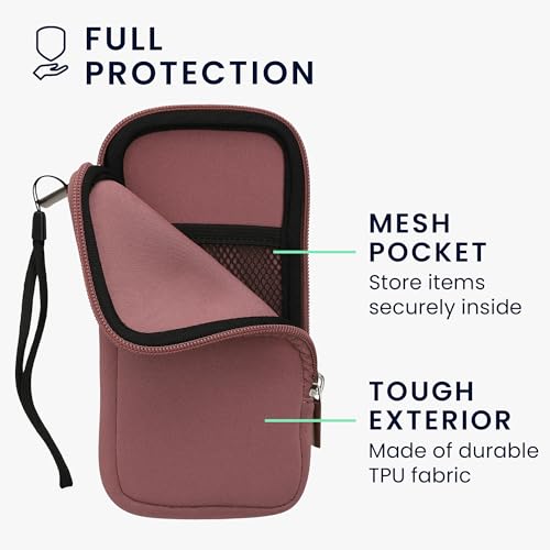 kwmobile Universal Phone Pouch Size XXL - 7" - Neoprene Smartphone Pouch with Zip - Water-Repellent Mobile Phone Case - Sleeve in Dark Rose - color: Dark Rose, size: XXL - 7"