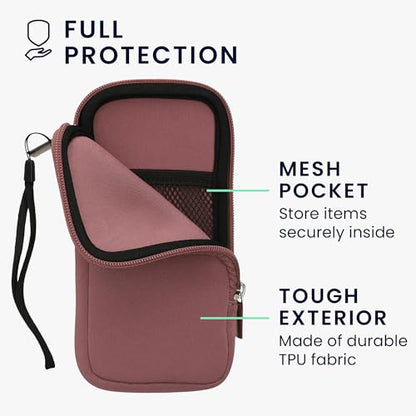 kwmobile Universal Phone Pouch Size XXL - 7" - Neoprene Smartphone Pouch with Zip - Water-Repellent Mobile Phone Case - Sleeve in Dark Rose - color: Dark Rose, size: XXL - 7"