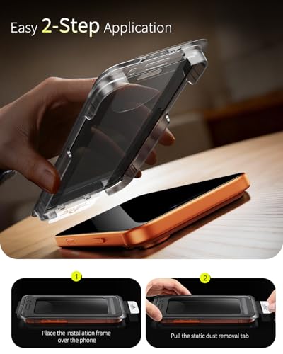 for iPhone 17 Pro Privacy Screen Protector, 3 Pack, [Anti-spy] [Micro-curved Edges] 9H+ Hardness Tempered-Glass Privacy Screen Protector, Case Friendly, 6.3 inch