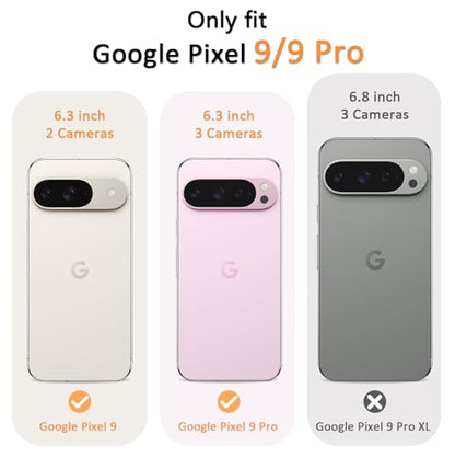 Case for Google Pixel 9 / Google Pixel 9 Pro, Anti-Fingerprint Faux Leather Back + Soft TPU Shockproof Durable Edges, Anti-Scratch Slim Fit Camera Protective Cover Phone Case (Gray) - color: Gray, size: Google Pixel 9/9 Pro