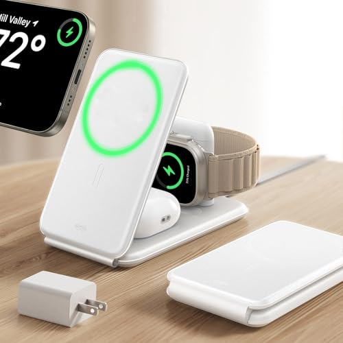 ESR 3 in 1 Wireless Charging Station, for Magsafe Charger Stand - color: White