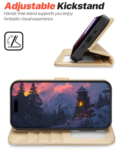OCASE for iPhone Air Detachable Wallet Case with Card Holder, 2 in 1 PU Leather Flip Folio with RFID Blocking Stand Wrist Strap Shockproof Phone Cover 6.5 Inch 2025, Gold - color: Gold, size: iPhone Air
