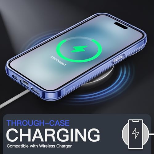 JETech Case for iPhone 15, Anti-Yellowing, Dark Blue | Shockproof Protection, Scratch Resistant Hard PC Back, Durable Transparent TPU Bumper - color: Dark Blue, size: iPhone 15