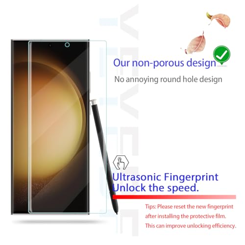Screen Protector for Samsung Galaxy S23 Ultra, [2+2 Pack] Premium Screen Protector for Galaxy S23 Ultra & Camera Lens Protectors[Ultrasonic Fingerprint Unlock] [Case Friendly] [Bubble-Free] - size: Galaxy S23 Ultra