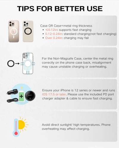 APPS2Car Upgraded for QI2 MagSafe Cup Holder Phone Holder Charger