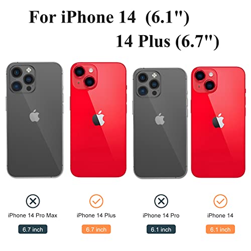 Premium Alloy Metal Camera Lens Protector Compatible for iPhone 14 / Plus Accessories Camera Ring Cover Screen Protector,Scratch/Shatter/Water/Fog-Proof [Ultra Clear/Thin] - Red