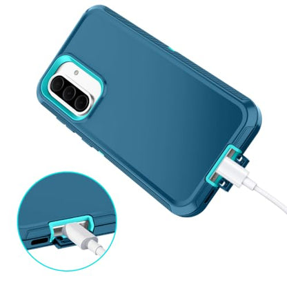 I-HONVA for Samsung Galaxy A37 5G Case Shockproof Dust/Drop Proof 3-Layer Full Body Protection [Without Screen Protector] Rugged Heavy Duty Cover Case for Galaxy A37 5G,Turquoise - color: Turquoise