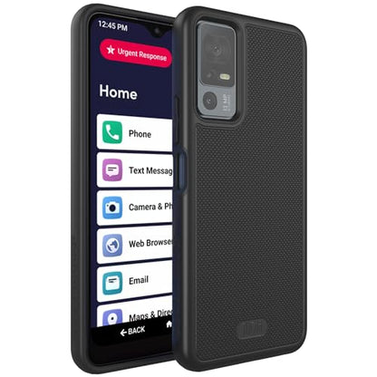 TUDIA MergeGrip for Jitterbug Smart 4 Case T608G, [Military Grade Drop Tested] Shockproof Protection Slim Rugged Dual Layer Heavy Duty Phone Cases for Senior - Matte Black - color: Matte Black
